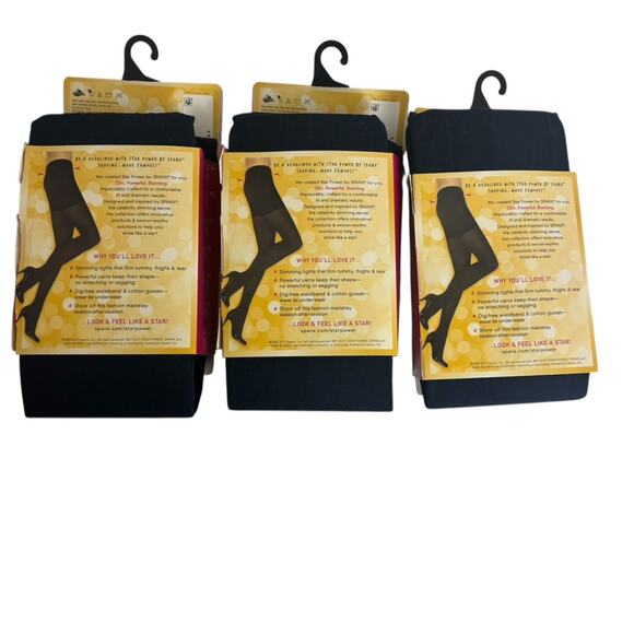 Spanx Center Stage Shaping Tights Navy Pack of 3  Size E NEW - Picture 2 of 7